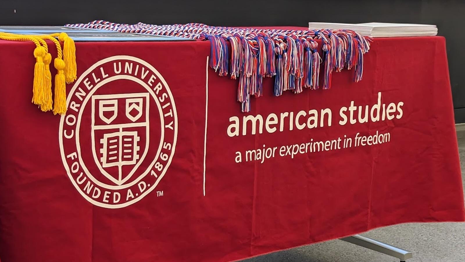 Table decorated for the American Studies graduation ceremony