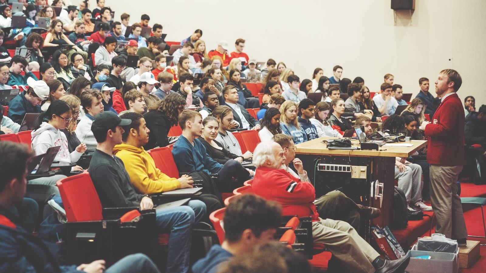 Corey Earle, lecturer in American Studies, teaching an undergraduate course